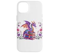 Book Dragon Reading Books Dragons Bookish Floral Book Lover Custodia per iPhone 14 Plus
