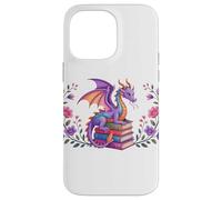 Book Dragon Reading Books Dragons Bookish Floral Book Lover Custodia per iPhone 14 Pro Max
