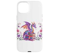 Book Dragon Reading Books Dragons Bookish Floral Book Lover Custodia per iPhone 15 Plus