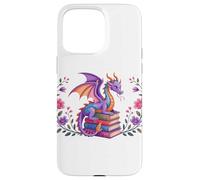 Book Dragon Reading Books Dragons Bookish Floral Book Lover Custodia per iPhone 15 Pro Max