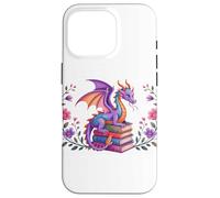 Book Dragon Reading Books Dragons Bookish Floral Book Lover Custodia per iPhone 16 Pro