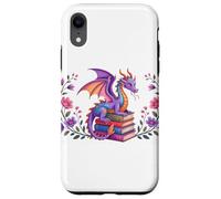 Book Dragon Reading Books Dragons Bookish Floral Book Lover Custodia per iPhone XR
