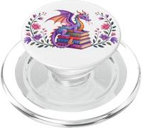 Book Dragon Reading Books Dragons Bookish Floral Book Lover PopSockets PopGrip per MagSafe