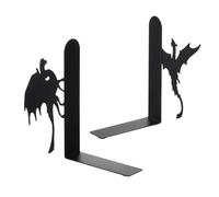Book Ends - Iron 16.7cm, Metal Bookends, Gothic Design Decorative Style | Stable Non Slip Base, Gothic Bookends, Decorative Book Holders For Shelves, Desk, Office, Library, Kitchen, Christmas