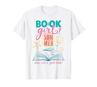 Book Girl Summer Beach Reads Bookish Reader Book Lover Maglietta