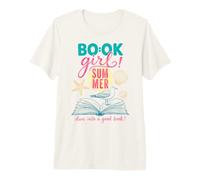 Book Girl Summer Beach Reads Bookish Reader Book Lover Maglietta Premium