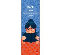 Book Love Lesezeichen & Kalender 2027: Die perfekte kleine Aufmerksamkeit zu Weihnachten oder in der Adventszeit für alle, die das Lesen lieben. Hochformat, 6 x 18 cm
