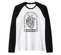 Book Lover Anatomical Heart Trovato Libri di Lettura librosi Maglia con Maniche Raglan