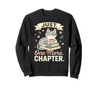 Book Lover Cute Cat Coffee Solo 1 capitolo in più, Lettura Accogliente Felpa