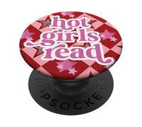 Book Lover Hot Girls Read Preppy Pink Red Star Y2K PopSockets PopGrip Adesivo
