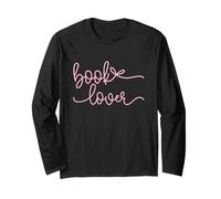 Book Lover Pink Script Minimal Reader - Libro per Biblioteca estetica Maglia a Manica