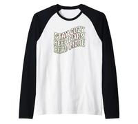Book Lover Stay Cozy Keep Warm Read More Retro Maglia con Maniche Raglan