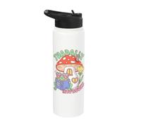 Book Lover Toadally Into Books Frog Reading Pun Stainless Steel Insulated Water Bottle