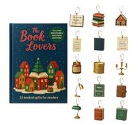 Book Lovers Advent Calendars 2025, 25 Day Christmas Countdown Advent Calendars with 2D Christmas Ornament Pendant for Kids Adults Reader