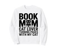 Book Mom Cat Lover Girare Le Pagine con Il Mio Gatto Felpa