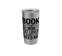 Book Mom Cat Lover I miei libri e gatti hanno bisogno di me Bicchiere termico in acciaio inox doppia parete