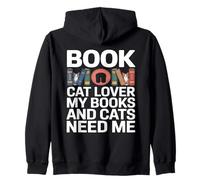 Book Mom Cat Lover I Miei Libri e Gatti Hanno Bisogno di Me Felpa con Cappuccio