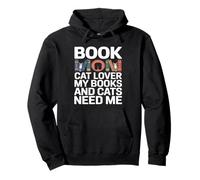 Book Mom Cat Lover I Miei Libri e Gatti Hanno Bisogno di Me Felpa con Cappuccio