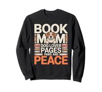 Book Mom Dog Lover Pagine Paws And Peace Reading Felpa