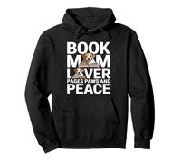 Book Mom Dog Lover Pagine Paws And Peace Reading Felpa con Cappuccio