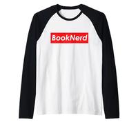 Book Nerd for Speed Readers Bookshelf Meme Reading Book Nerd Maglia con Maniche Raglan