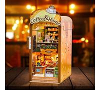 Book Nook, Booknook Kit, set fai da te in miniatura per adulti, Nook Book Book 3D, puzzle in legno con luce LED e caffetteria, set di decorazioni creative, per adulti a partire dai 14 +