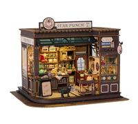 Book Nook con sensore di luce, kit fai da te in miniatura per casa delle bambole - Magica caffetteria e farmacia diorama - Artigianato dettagliato per adulti