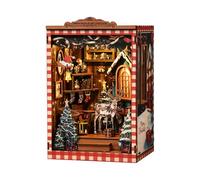 Book Nook fai da te, fermalibri in legno e puzzle 3D con luce a LED, | modello di biblioteca,kit per adulti, kit per il fai da te (Schneereich Wei-Pavillon)