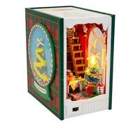 Book Nook Kit | 13.5x15x9cm Case In Miniatura | PUZZLE LIBRI NOOKS | Modello Di Casa Di Natale In Legno 3D | Inserto Per Libreria Fai Da Te E Decorazioni Per Le Vacanze Per Adulti, Adolescenti E Batte