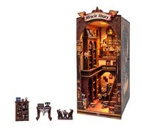 Book Nook Kit, 371 pezzi 3D puzzle fermalibri in legno per decorazione | Puzzle 3D per adulti, legno tagliato al laser, libreria LED calda con controllo touch, per gli amanti dei libri