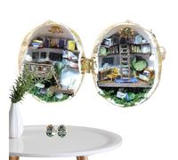 Book Nook Kit | Casa Bambola In Miniatura Fai -da -te | Booknok Boknook Booknook Booknk Booknoo | All'interno Di Noci, Mondo In Noce, Mini Biblioteca Della Casa 3d, Decorazione D'interni