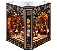 Book Nook Kit con luce notturna - Tipo-C e alimentato a batteria, decorazione per libreria fai da te, perfetto per casa e ufficio (biblioteca classica)