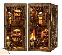 Book Nook Kit, kit fai da te in miniatura per casa delle bambole con luce a LED, in legno 3D, kit in miniatura per adulti, regali per adolescenti, sala da collezione