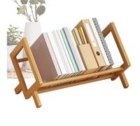 Book Organiser - Small Bookshelf | Shelf Organiser | Desktop Bookshelves | Tabletop Hutch Dorm | Books Holder Organizer | Tabletop Storage Rack | Tilting Bookcase For Bookks Cds Files Magazines
