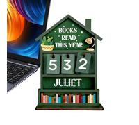 Book Read Tracker - Espositore da banco in legno rustico, lettura manuale, inseguitori con pedane in legno, contatori di libri, disegni classici, libreria con segno di , scaffale in stile