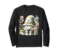 Book Reading Themed Retired GNOME for Women Cute Wildflower Maglia a Manica