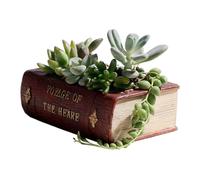 Book Shaped Decorative Planter, Resin Vintage Book Lover Flower Pot, Creative Flower Pot for Garden, Resin Vintage Book Planter, Creative Literary Books Floral Vase For Garden Landscape