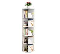 Book Shelf Corner Bookshelves White，26/38/50/63/75in Tall Bookcase，Space Saving Furniture 2-6 Tiers，Open Display 360°rotating Book Shelf，Sturdy And Stable，For Library, Bedroom, Living Room(63in/159cm)