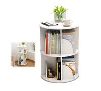 Book Shelf Corner Bookshelves White，26/38/50/63/75in Tall Bookcase，Space Saving Furniture 2-6 Tiers，Open Display 360°rotating Book Shelf，Sturdy And Stable，For Library, Bedroom, Living Room(26in/66cm)