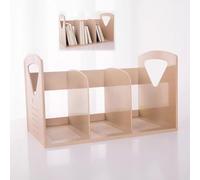 Book Shelf For Bedroom Bookcases For Small Spaces Desktop Bookshelf 7.5x7.9x13.2inch Bookcase Short Bookshelves,Book Display,Large Capacity, Convenient, Stable, Coffee, Pink, Khaki, Yellow(Khaki)