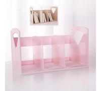 Book Shelf For Bedroom Bookcases For Small Spaces Desktop Bookshelf 7.5x7.9x13.2inch Bookcase Short Bookshelves,Book Display,Large Capacity, Convenient, Stable, Coffee, Pink, Khaki, Yellow(Pink)