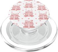 Book Stack Coquette Pink Bows Bookish Girl Aesthetic PopSockets PopGrip per MagSafe