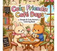 Book Title: Cozy Friends: Café Days: Simple & Cute Animal Coloring Book