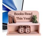 Book Tracker - Reading Progress Display Sign, Decorative Literature Motivation Counter with Visible Number Indicator Encouraging Goal Marker Stand, Ideal for Desk Table Home Study Library Corners Read