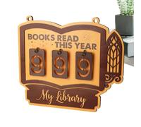 Book Tracker Sign,25x21x0.5cm Hangable Wooden Bookshelf Decor | Holiday Keepsake Install Book Display Sign,Home Accessories For Wall Corner Study Workplace Home Living Room Library Nook