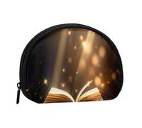 Book Under The Light Mini Borsa portaoggetti a conchiglia portafoglio piccolo portamonete con mini con cerniera per cambiare borsa per monete e chiavi puoi anche riporre qualsiasi piccolo oggetto che