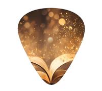 Book Under The Light - Plettri per chitarra, spessore 0,46 mm/0,71 mm/0,96 mm, con custodia, per chitarra acustica-elettrica, ukulele, basso, 12 pezzi