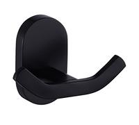 Bookarrow 7113B - Ganci per asciugamani da bagno, in ottone massiccio, colore: Nero opaco