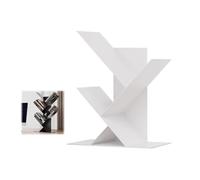 Bookcases For Small Spaces,Tree Bookshelf 2 Tier,Narrow Bookshelf Metal,15x7x19in Modern Bookcase Decor,White, Black, Gold,Space Saving,Stable And Sturdy,For Bedroom, Living Room Schools(White)