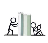 Bookend Holder for Desk | Abstract Non-Skid Organizer - Metal Bookends for Heavy Books,for Bookshelves Coffee Tables Library TV Stands Bedroom Living Room Den